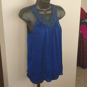 ☀SALE 4 for$20               Sleeveless Navy Dressy Top
